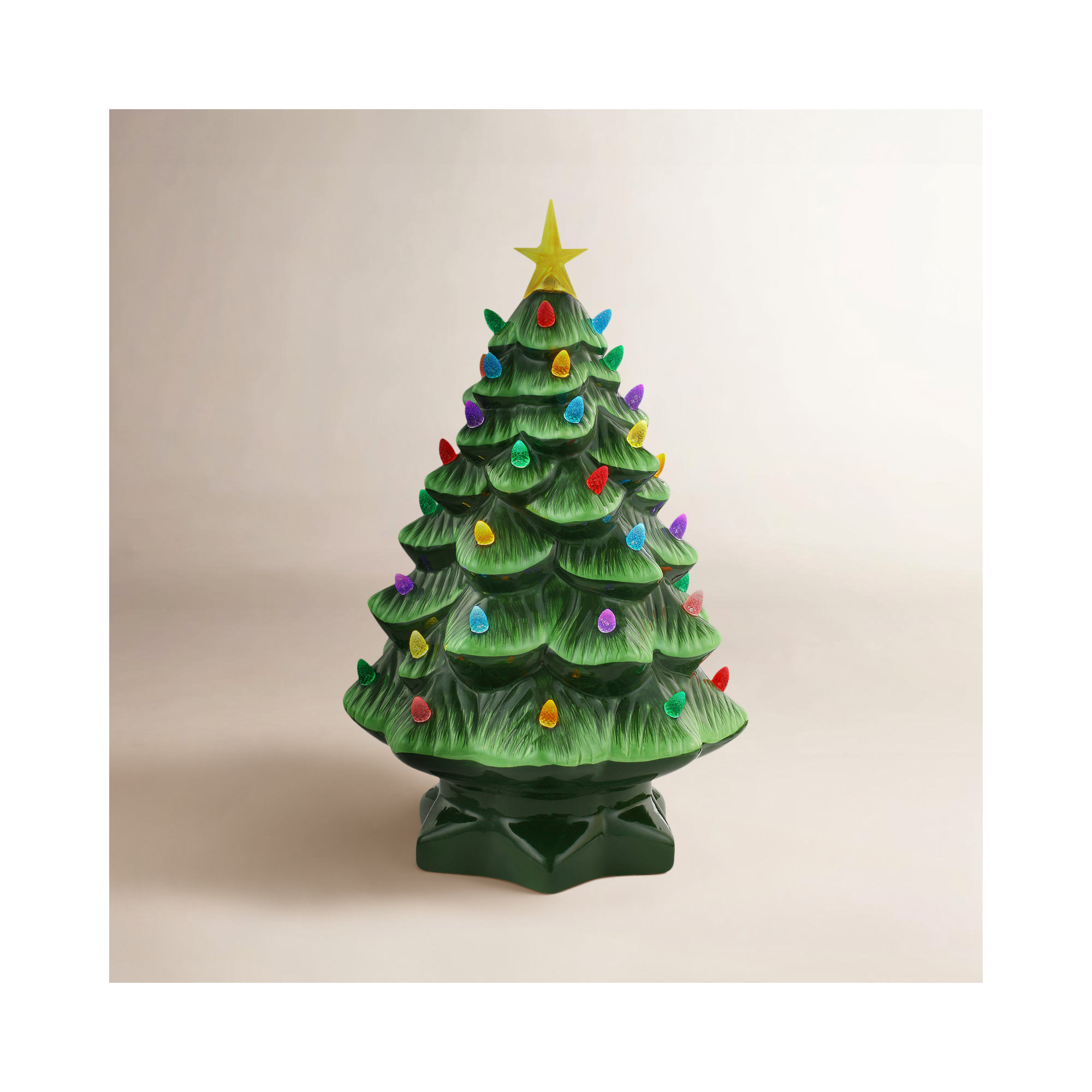 Nostalgic Ceramic Tree - Green, 14.25 H" x 8.5 W" x 8.5 D"