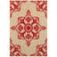 Tapis sable / rouge à motif floral Laub-1095331576