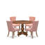 Ensemble de table de salle à manger moderne 5 pièces contenant une table en bois et 4 chaises Parson en tissu de polyester beige rouge avec dossier capitonné, noyer antique-172507467-172507468-178889888