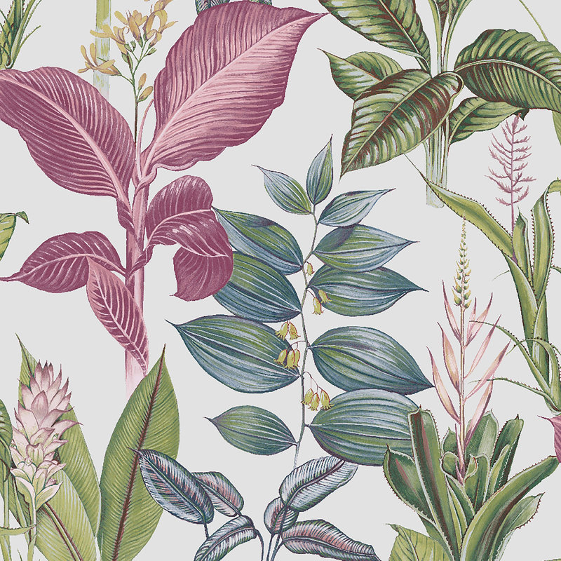 Wallpaper Double Roll, Pink/Green/White