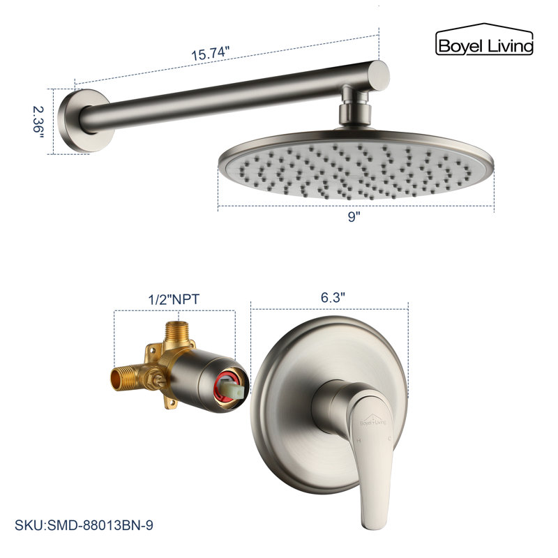 All-In-One Kit with Rough in-Valve, Brushed Nickel