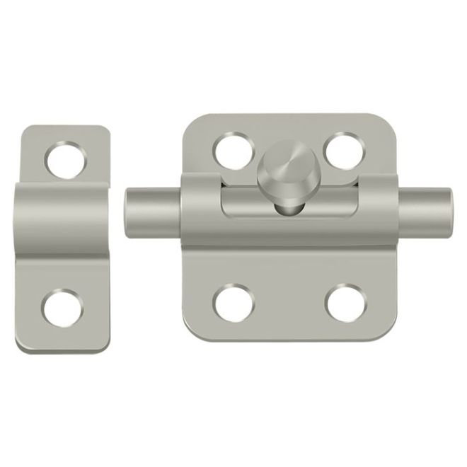 Barrel Brass Latch/Catch/Bolt, Brushed Nickel