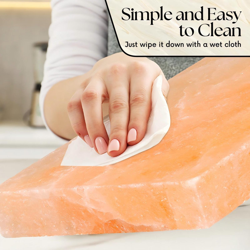 Ensemble professionnel de blocs de sel avec plateau en acier 8x8x1,5, plaque de cuisson himalayenne pour griller, cuire et servir, 100 % pur et naturel de qualité alimentaire (rose)