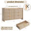 Commode de chambre à coucher à cannelures modernes de 55,1 po de largeur à 55 tiroirs, commode en bois de chêne naturel avec poignées en métal-1663240208