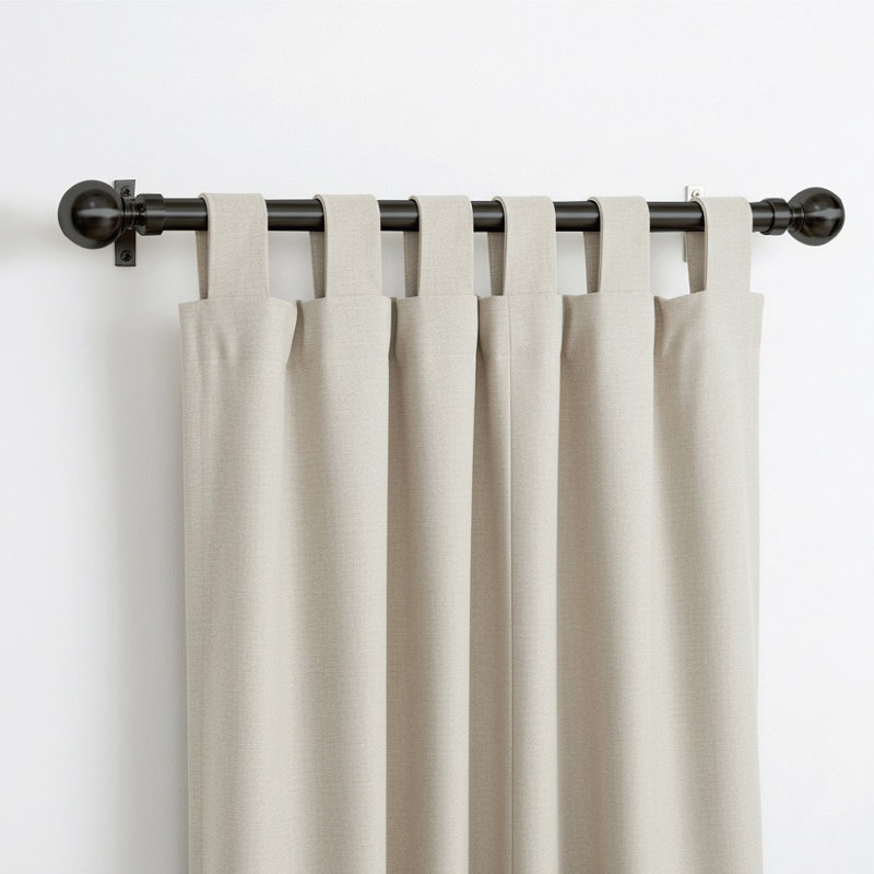 25/28mm Extendable Metal Curtain Pole with Rings, Finials & Brackets – Adjustable Curtain Rod for Bedroom & Living Room