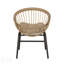 FAUTEUIL EDGAR (ENSEMBLE DE 2), conception en osier Boho avec coussins résistants à l'eau et structure en métal durable pour une utilisation extérieure