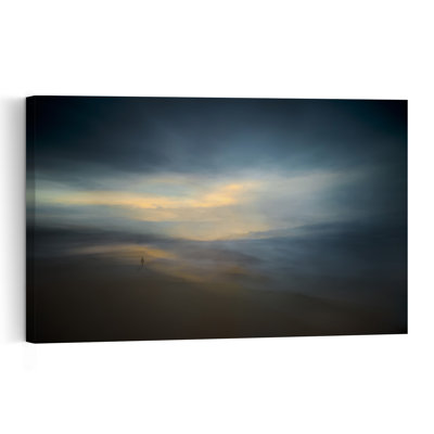 Misty Beach Solitude Abstract Dramatic Ethereal Beach Landscape Wall Art Print by Santiago Pascual Buye - Print