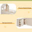 Lit mezzanine simple en bois avec bureau, tiroirs, armoires-325987109