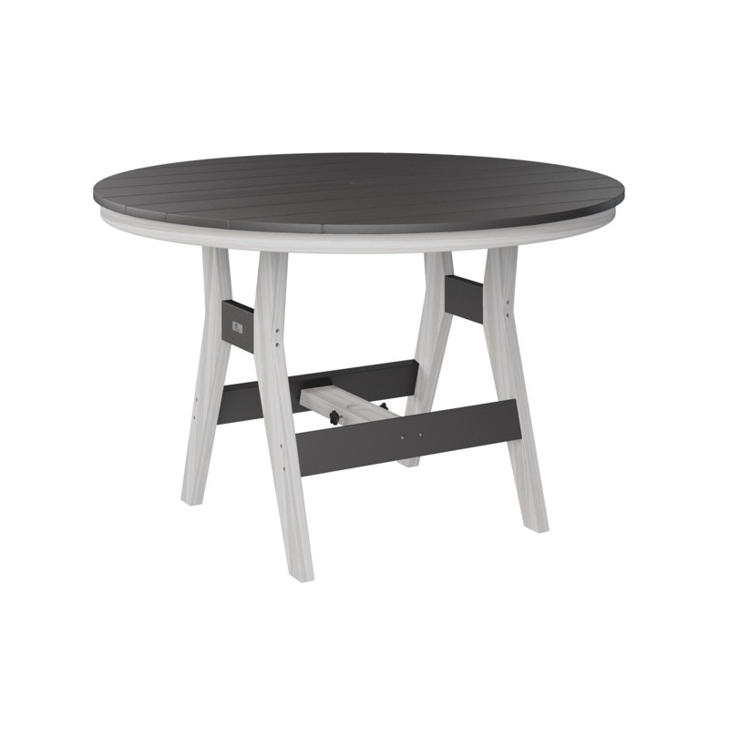 Table de bar ronde 48 po Berlin Gardens Harbor, Gris fumée, Coquille de mer