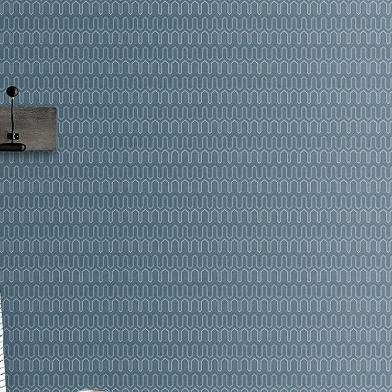 Geometrix 10m x 52.8cm Satin Wallpaper Roll, Prussian
