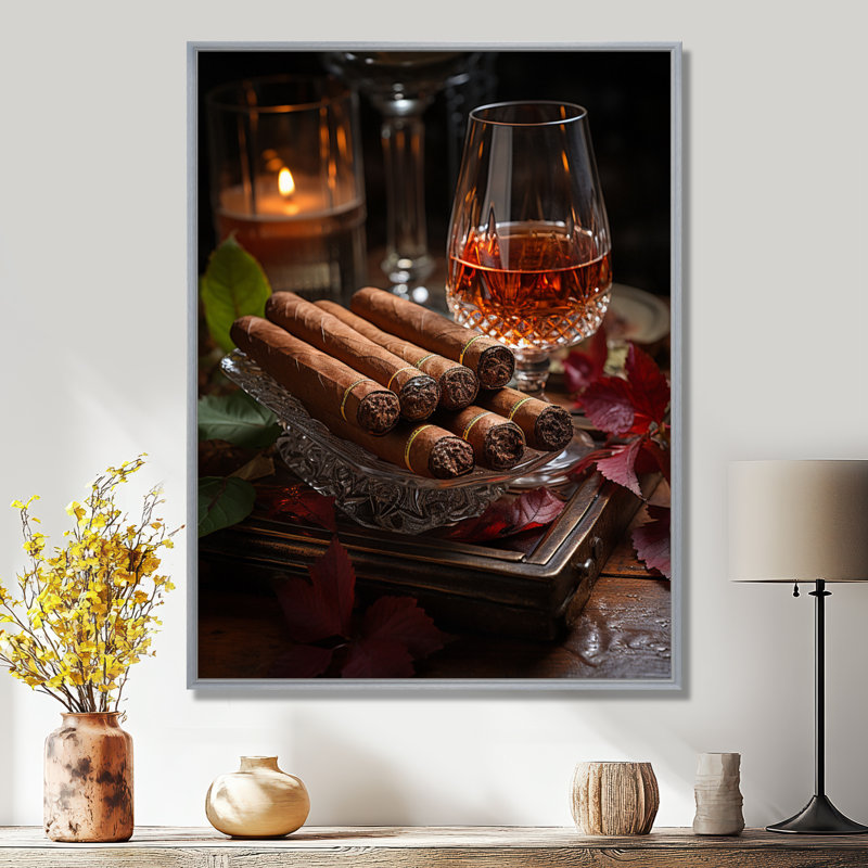 «Cuba Cigar Expression - Cuba Landscape», reproduction d'art sur toile encadrée, H 40 po x l 30 po, Encadrement argenté