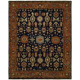 Heris Wool Oriental Area Rug in Navy