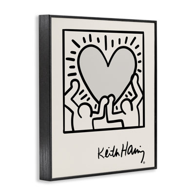 Contemporary People Outline Heart Symbol Keith Haring