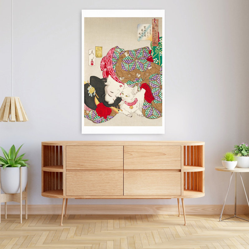 Art contemporain contemporain, chat traditionnel, H 48 po x l 32 po