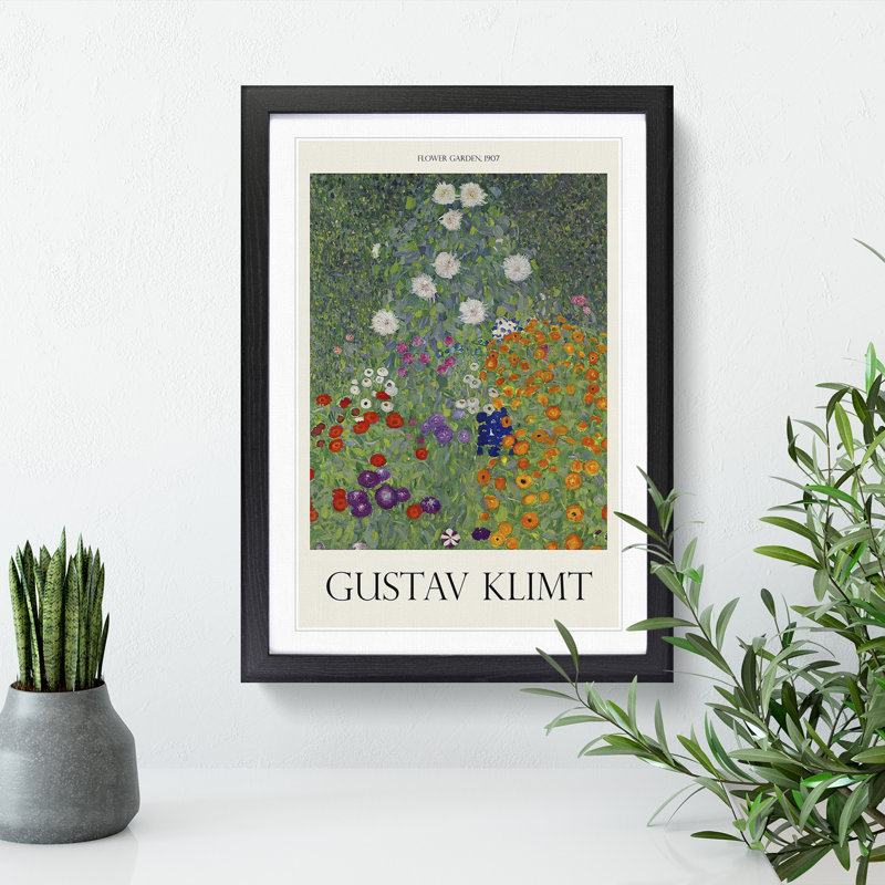 Flower Garden Vol.2 by Gustav Klimt - Single Picture Frame Print, 48cm H x 36cm W x 2cm D, Black Framed