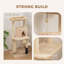 Arbre à chat 52 po avec poteaux à griffer, lit à chat, condo, beige-730140943