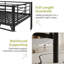 Metal Single Size Loft Bed, Metal Bed Frame with Removable Ladder and Safety Guardrail, Space Saving-1273729879
