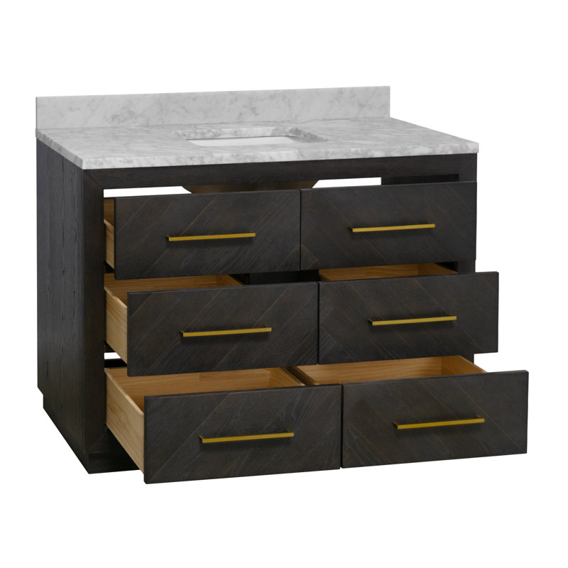 Ensemble de meuble-lavabo simple 48 po Rumalda, Chêne foncé