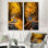 Automne, route jaune dans la forêt I - ensemble de salon mural art mural 2 pièces