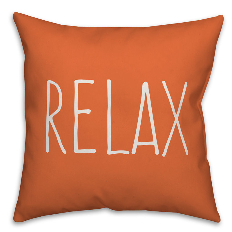 Outdoor Throw Pillow, Orange, 18" x 18"