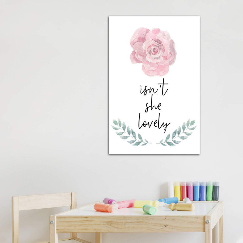 «Isnt She Lovely Pink Floral», reproduction d'impression, H 48 po x l 32 po x P 1,5 po, Toile tendue, Pas de tapis
