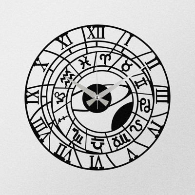 Stylish Decorative Metal Wall Clock, Black, 18.9 x 18.9 inches | 100% Metal Construction, Thickness: 0.05 inches | Requires 1 AA Battery (Not Included) | Perfect for Modern Home Decor & Living Spaces