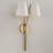 12.5" W x 23.25" H 2-Light Wallchiere Double Sconce in Aged Brass with Matte White Metal Shade-123843800