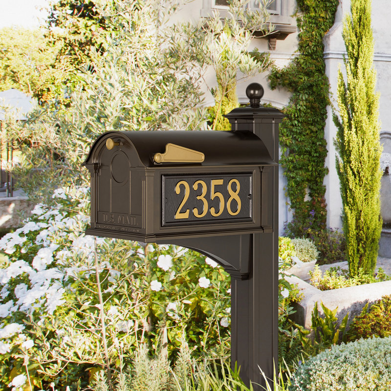 Balmoral Post Mounted Mailbox, Bronze, Yes