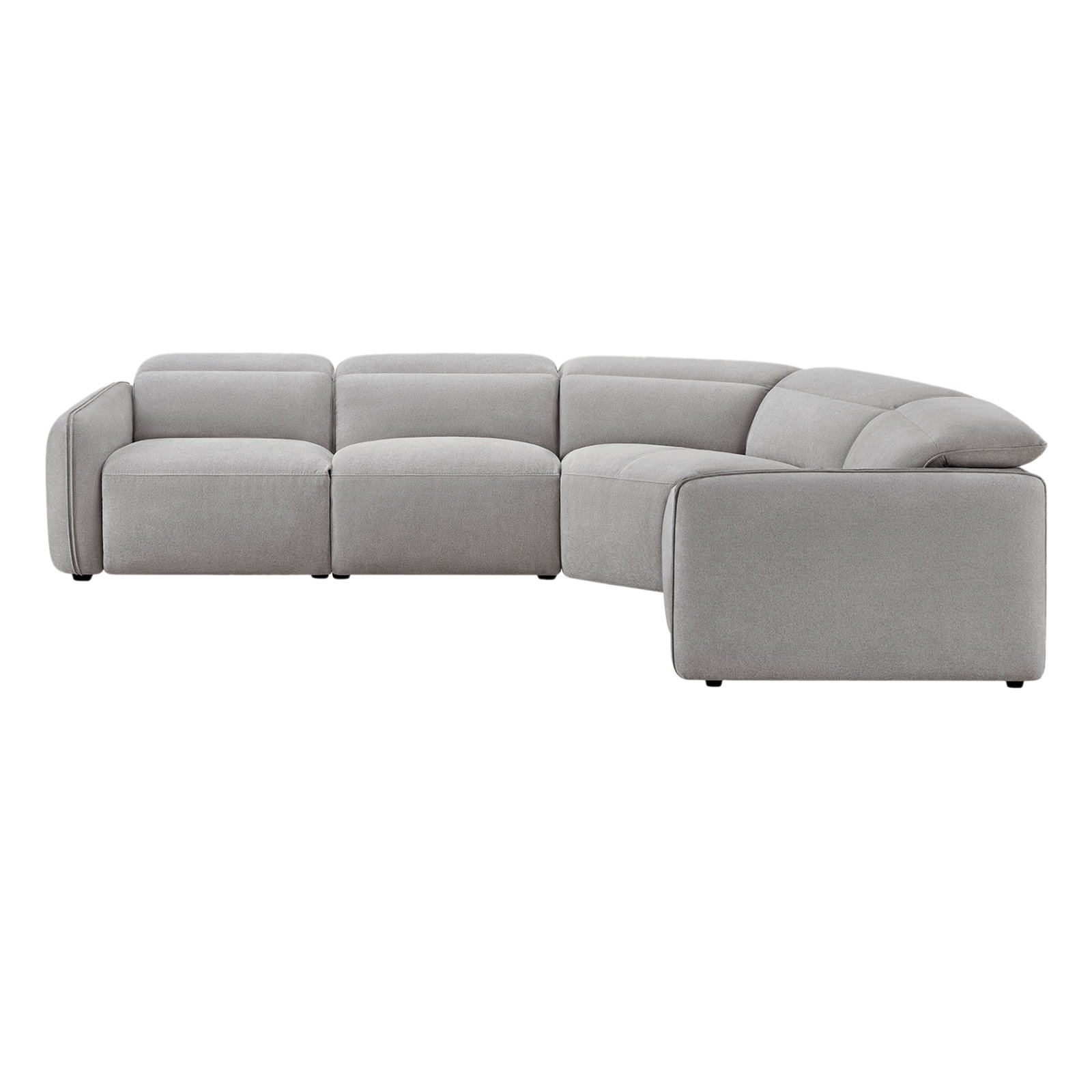 Bayne Upholstered Recliner Sectional, Elite Dove Performance