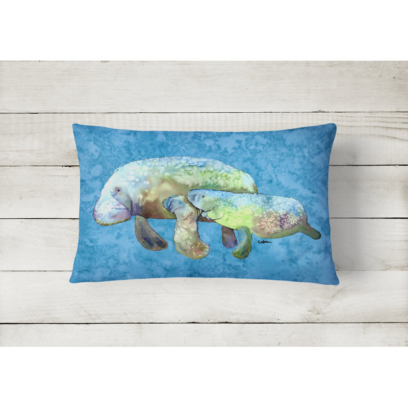 Manatee Outdoor Reversible Throw Pillow