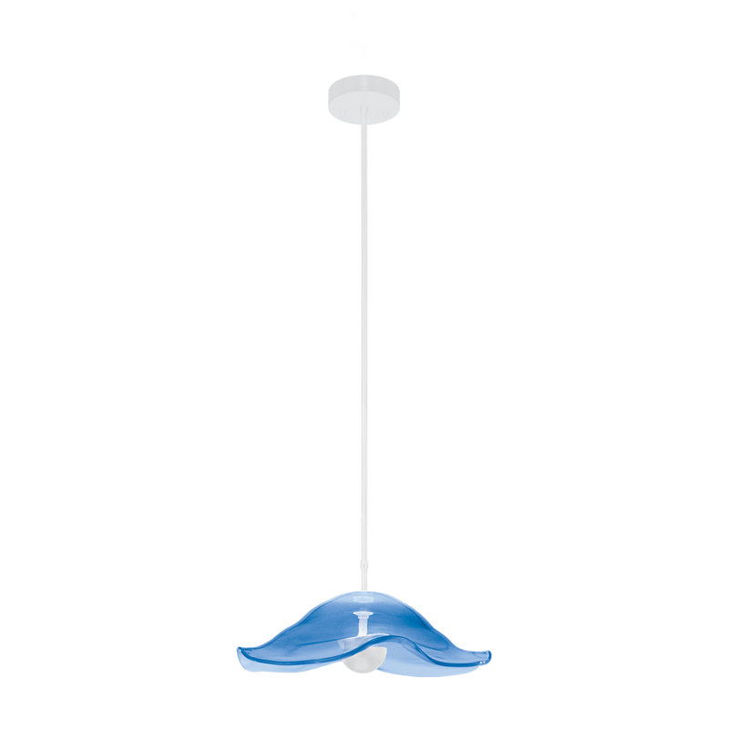 Embark 1 - Light LED Pendant, White Lacquer, Blue, 79.25" H x 20" W x 20" D