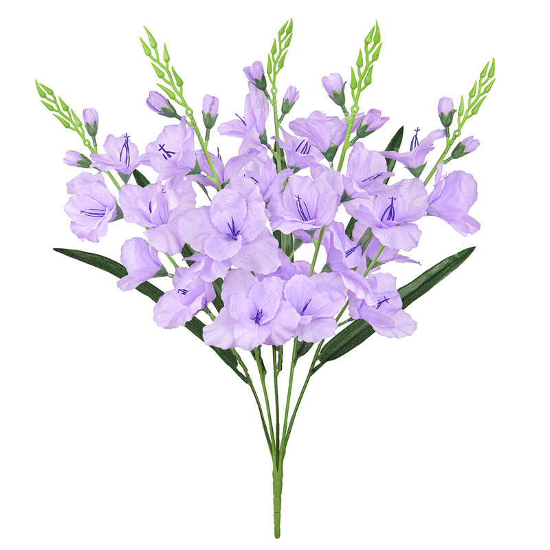 Artificial Gladiolus Flower Bush, Lavander