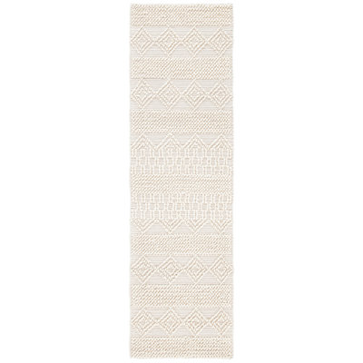 Tapis géométrique en laine et en coton tissé à la main Natura