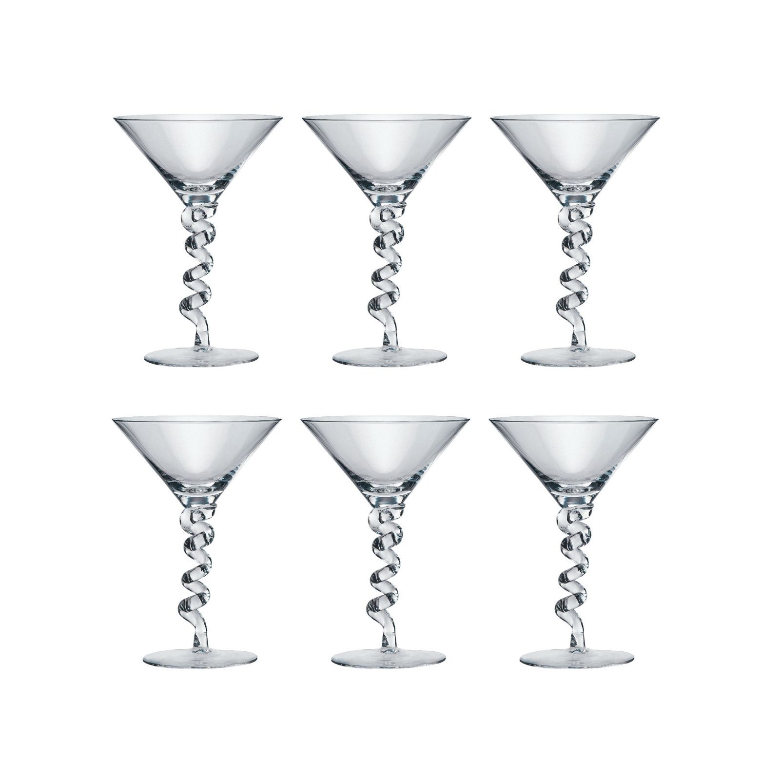 Twisted Stem Martini Glasses
