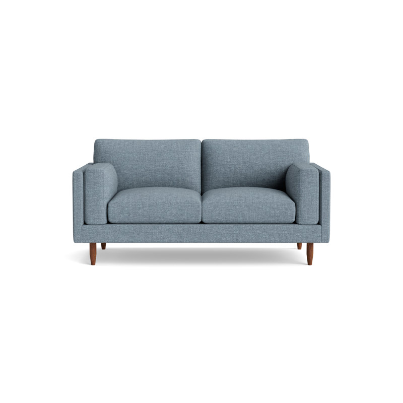 Skinny Fat Loveseat (70"), Performance Velvet - Denim, 70" W