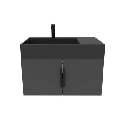 Ensemble de meuble-lavabo mural simple 30 po avec surface solide Amazon