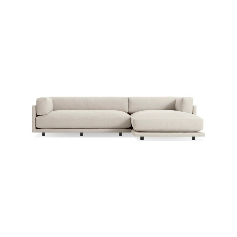 Sunday Chaise Sectional, Sanford Natural Linen, Right Hand Facing