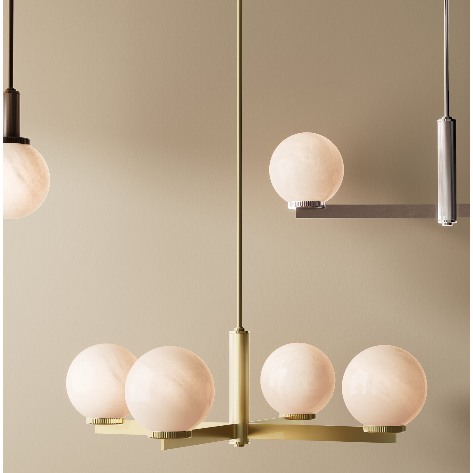 Claudette 4-Light Chandelier, Chrome