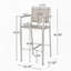 Tabourets 29,50 "avec structure en aluminium antirouille argenté, filet gris, ensemble de 2