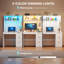 Bureau d'ordinateur à 4 tiroirs avec tablettes et éclairage à DEL, bureau à domicile avec station de charge-1598021861