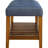Blue Fabric Bench With Oak Shelf And Comfortable Seating Modern Seat Padding