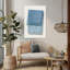 Art mural contemporain abstrait plié en tissu bleu-1655016622