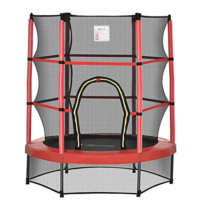 5Ft Kids Trampoline With Enclosure Net