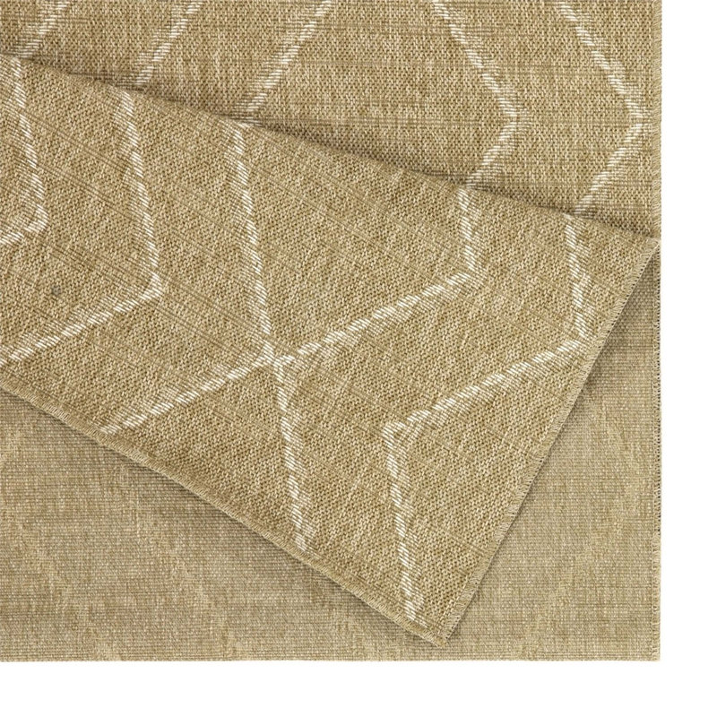 Earth Jute/White Indoor/Outdoor Area Rug, Rectangle 5'3" x 7'3