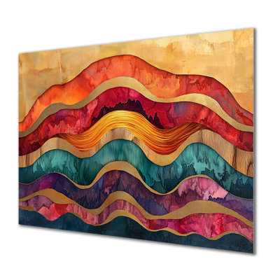 Abstract Marbled Rainbow Colors Of Life I - Rainbow Metal Wall Art, Traditional Metal Art Print