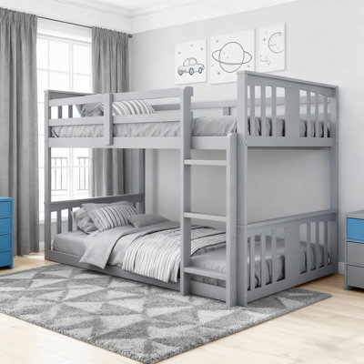 Twin Size Solid Wood Low Bunk Bed