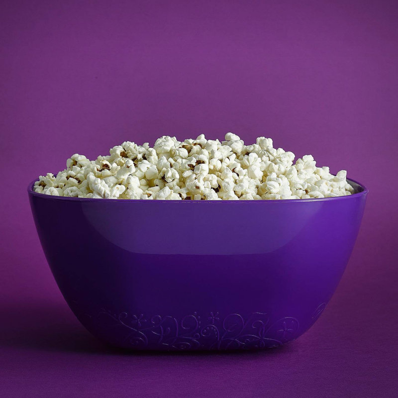 Large Durable Plastic Salad Serving Bowl Microwave Dishwasher Food Safe, Purple