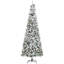 Arbre de Noël artificiel enneigé 9 pi avec des branches de pin réalistes, pommes de pin, baies rouges, ouverture automatique-9189698