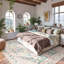  Washable Floral Area Rugs Boho Large Rugs Non-Slip for Bedroom Soft Rubber Backed Carpet-121432000