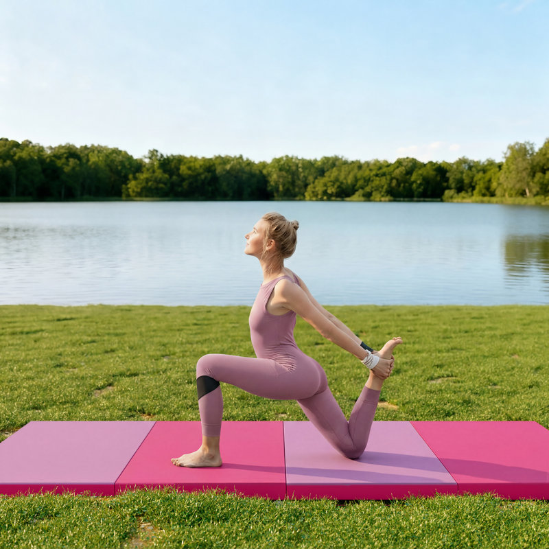 Tapis de gymnastique épais multicolore 4 pi x 10 pi x 2 po Polar Aurora